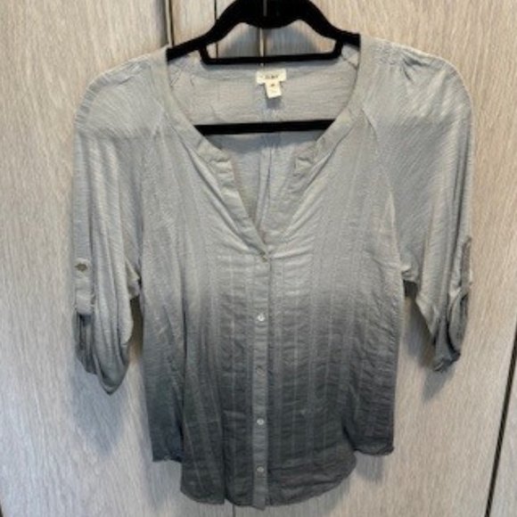 TINY for Anthropologie Blue/Gray Ombré Lacona Popover Blouse in Size Medium - Picture 1 of 4